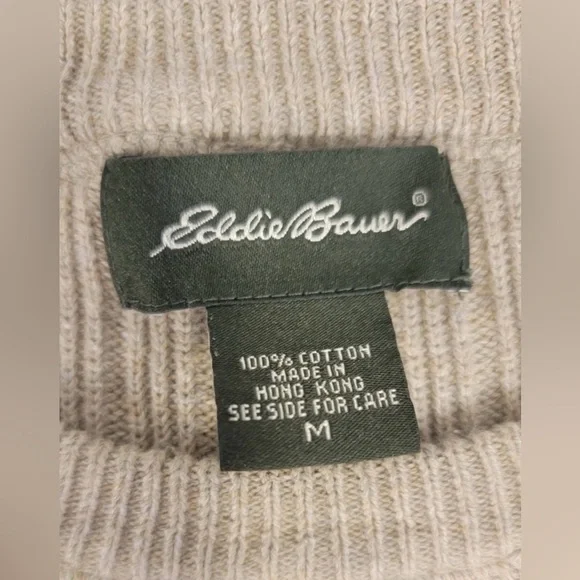 Eddie Bauer Men's Beige Crewneck Sweater - Picture 2 of 11